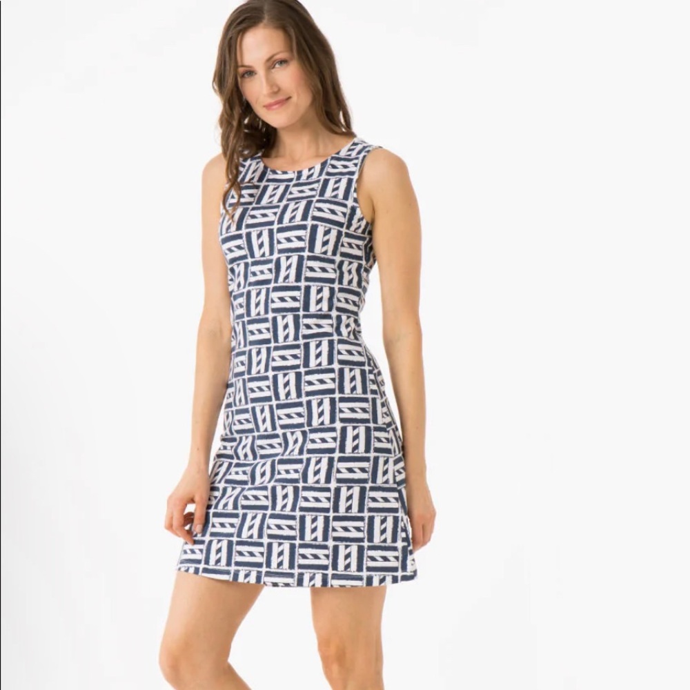 NWT—Mahi Gold Seaview Shift Dress (Black and Blue)